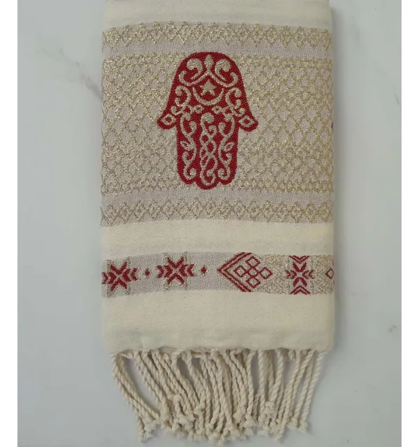 Beach towel Khomsa dark red 