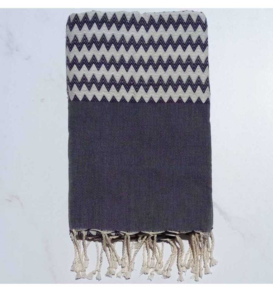 Zigzag dark gray Fouta