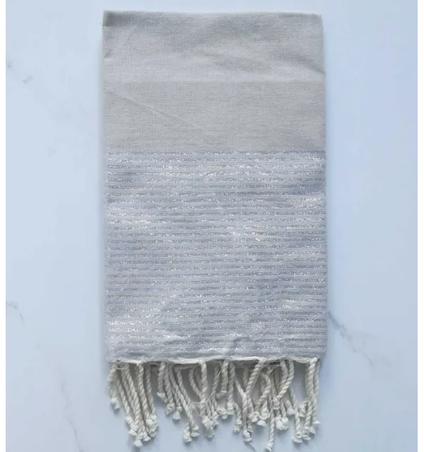 FOUTA Lurex PLATE vert d'eau 