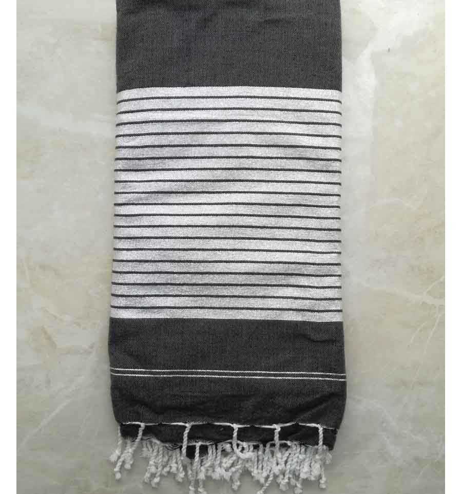 dark gray with silver lurex throw