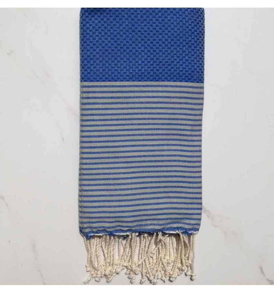 Beach towel honeycomb blue with stripes 