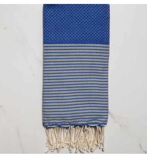 Beach towel honeycomb blue with stripes 
