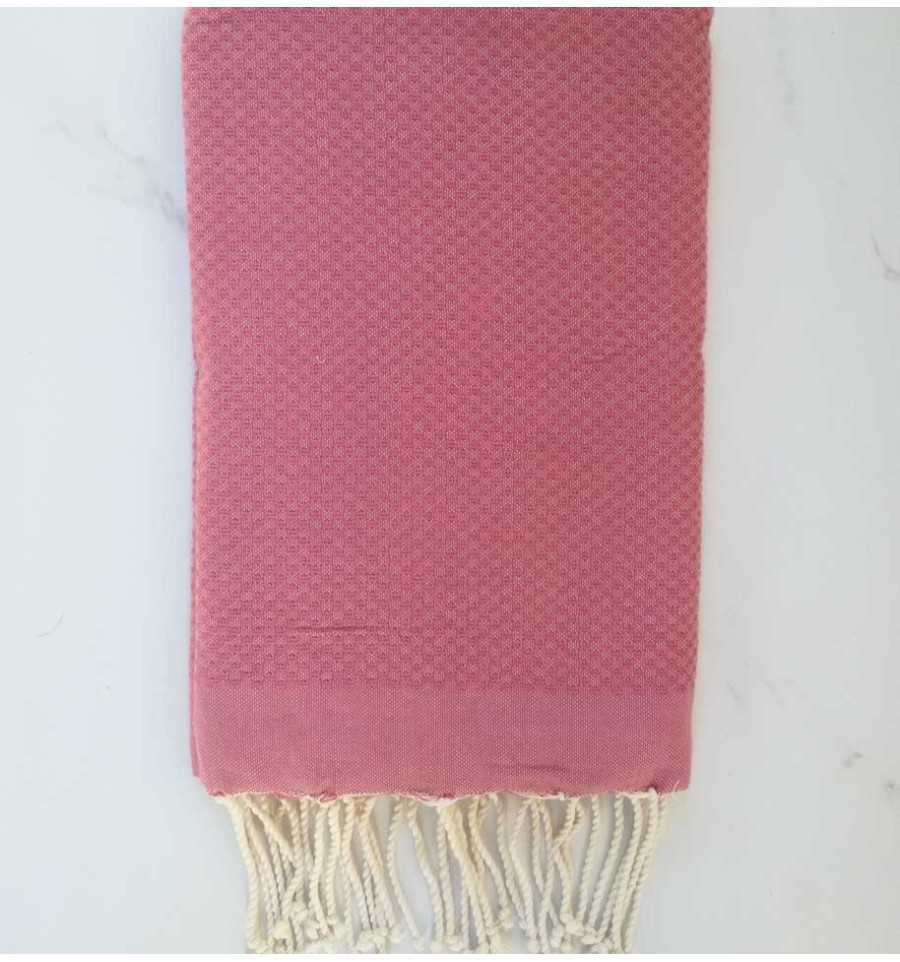 Plain honycomb candy pink beach towel 