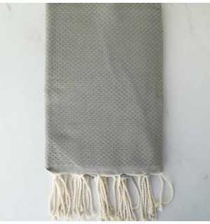 FOUTA nid d'abeille unie vert turquoise 