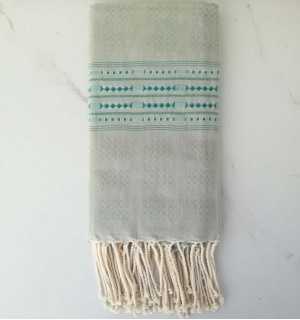 Fouta arabesque rayée rouge 