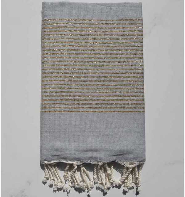 FOUTA Lurex PLATE vert d'eau 