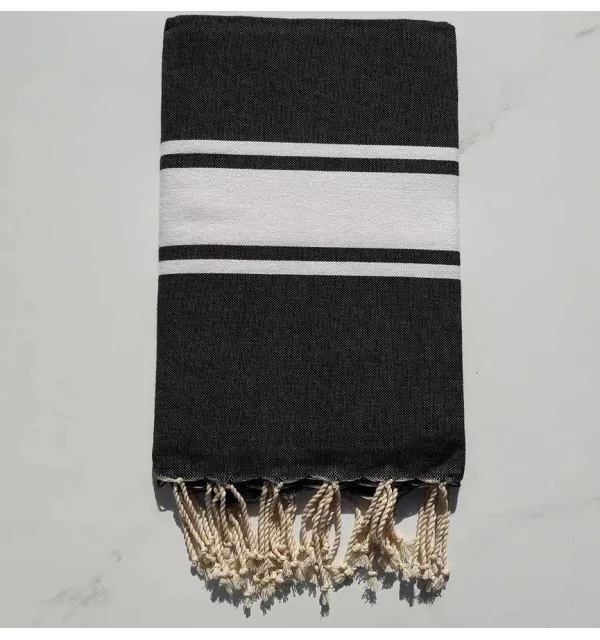 Flat grey black fouta 