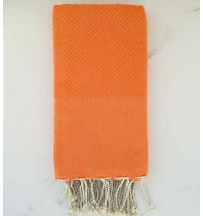 plain honeycomb light orange beach towel