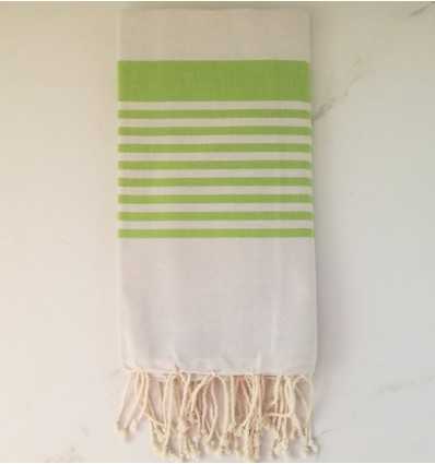 arthur greige striped green prairie beach towel