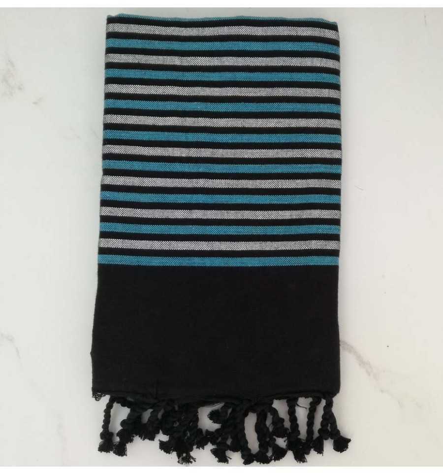 Fouta Lurex NID D'ABEILLE bleu azur 