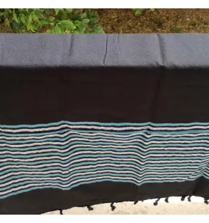 Fouta Lurex NID D'ABEILLE bleu azur  2