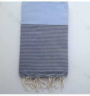 Honeycomb air force blue striped black fouta 