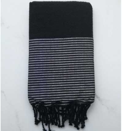 honeycomb black with silver lurex fouta