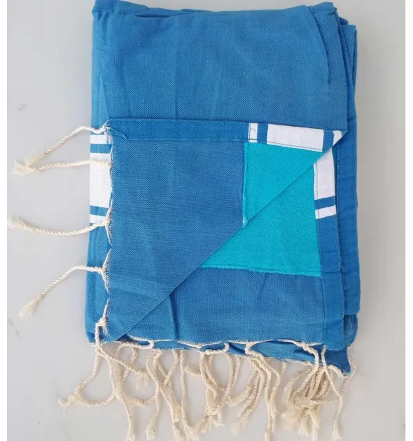 Terry azure blue fouta 