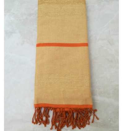yellow and orange with lurex throw