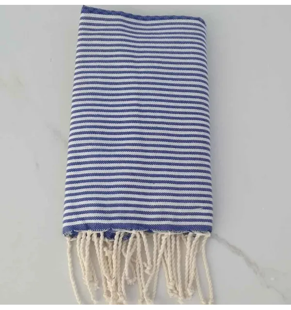 Honeycomb blue striped white child fouta 