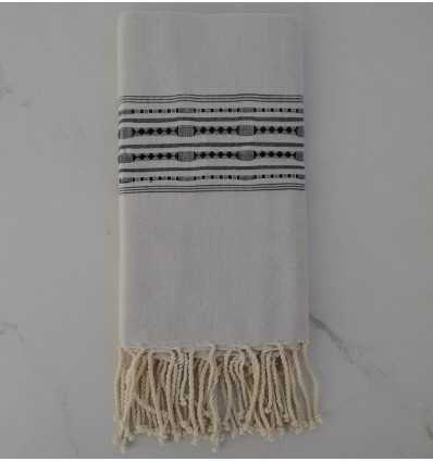 Beach Towel thalasso with anthracite patterns