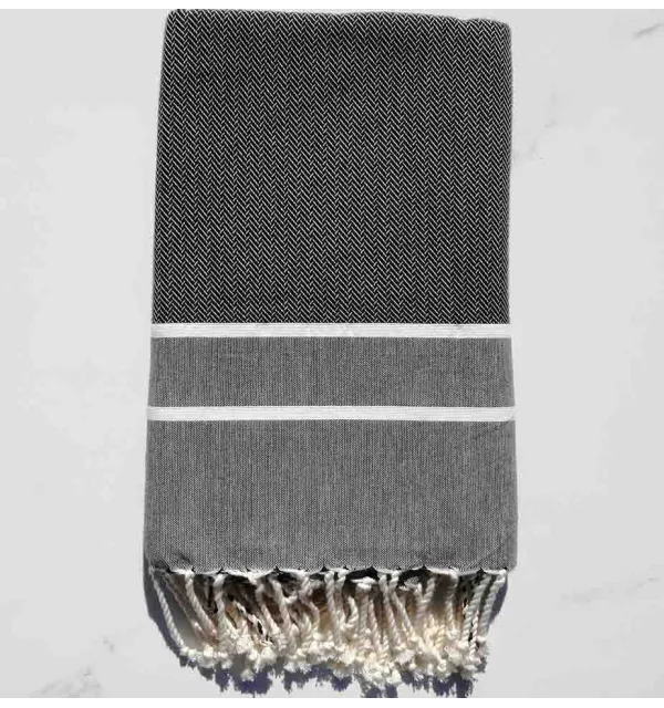 Chevron dark gray Fouta 