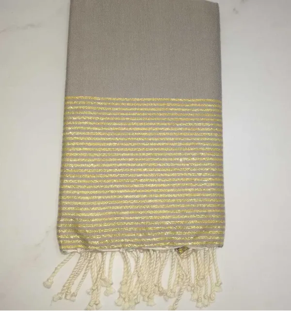 Flat Taupe gray with golden lurex 
