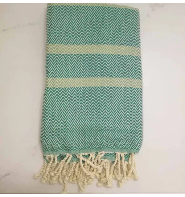 Light green and green chevron beach towel 