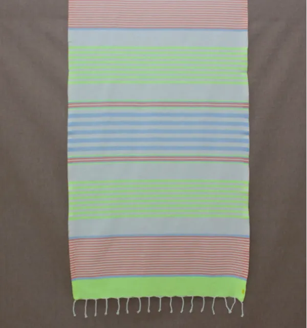 Neon, blue, orange and off-white children's beach towel 