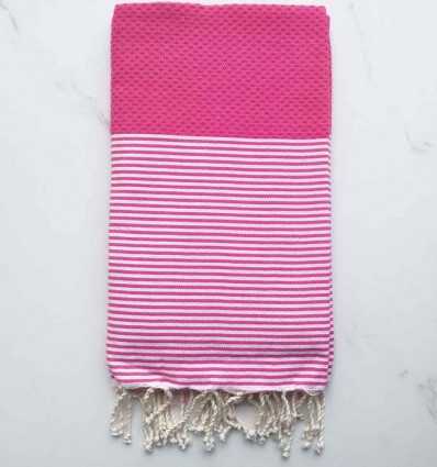 honeycomb Fushia pink beach towel