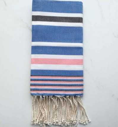 Dina blue striped grey fouta