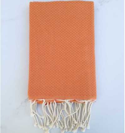 Beach Towel honeycomb solid color tangerine