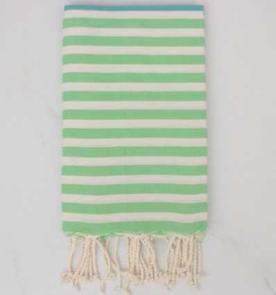 Beach Towel blue leaping, green meadow and creamy white