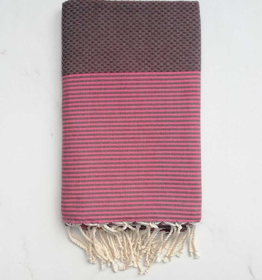 Bath Towel brown striped pink