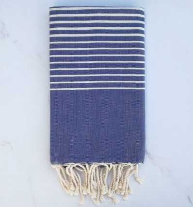Beach Towel striped blue jean color