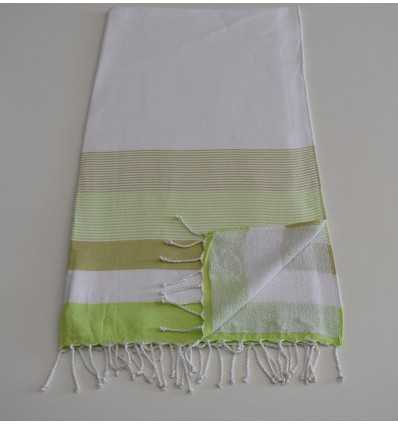 Towel white sponge, light green and light khaki