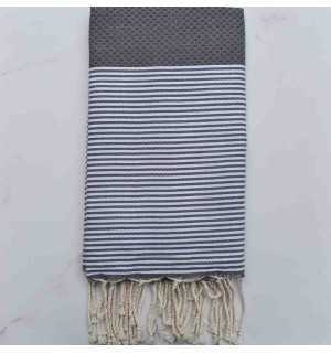 Beach towel honeycomb lead gray 