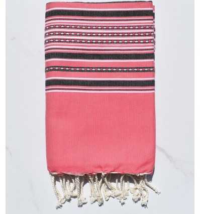Towel strawberry arabesque with anthracite stripes