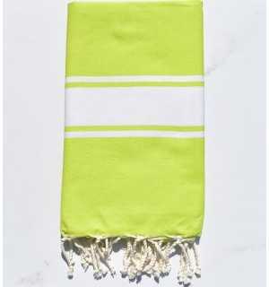 Beach towel Chartreuse green Fouta Tunisia - 1 2