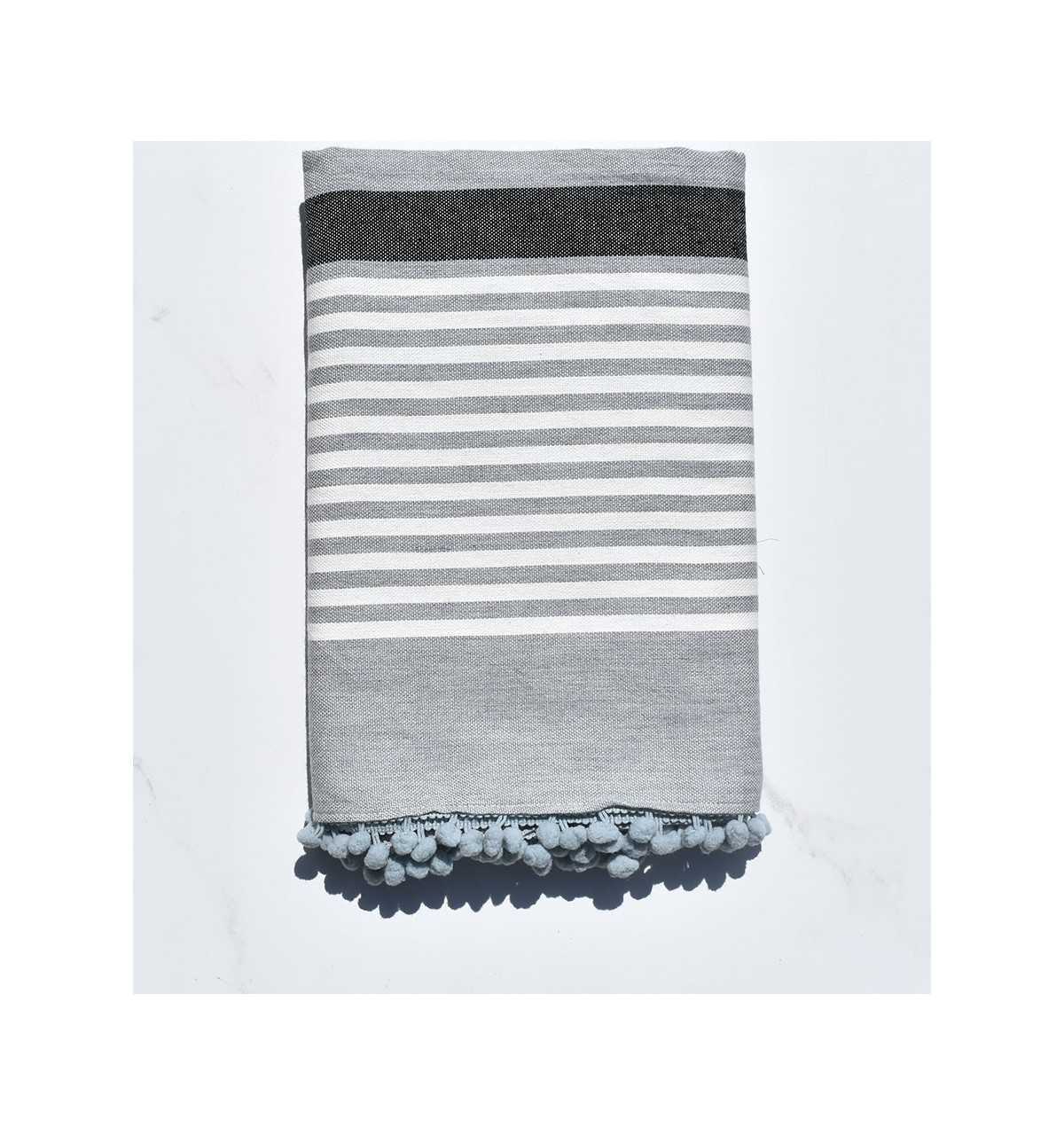 grey and white beach towels
