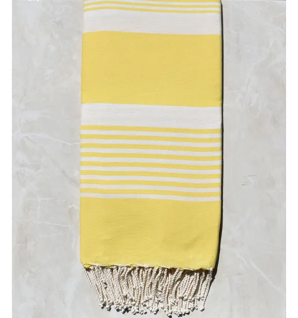 Ochre yellow striped throw 