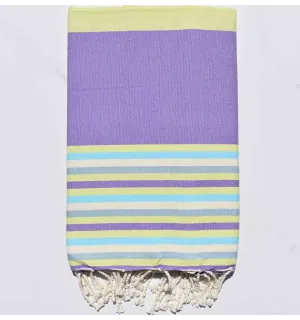 ziwane 5 colors violet with stripes beach towel  - 1 2