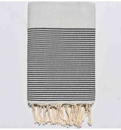 Honeycomb pearl grey striped anthracite grey fouta