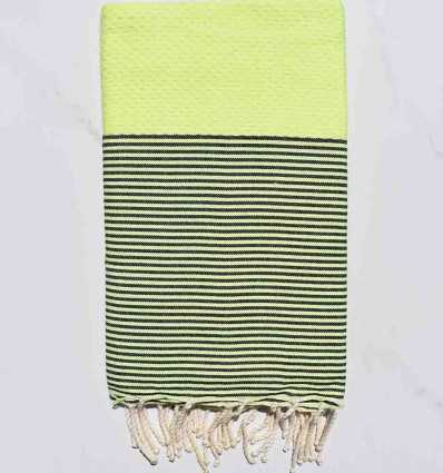 honeycomb fluo striped anthracite beach towel