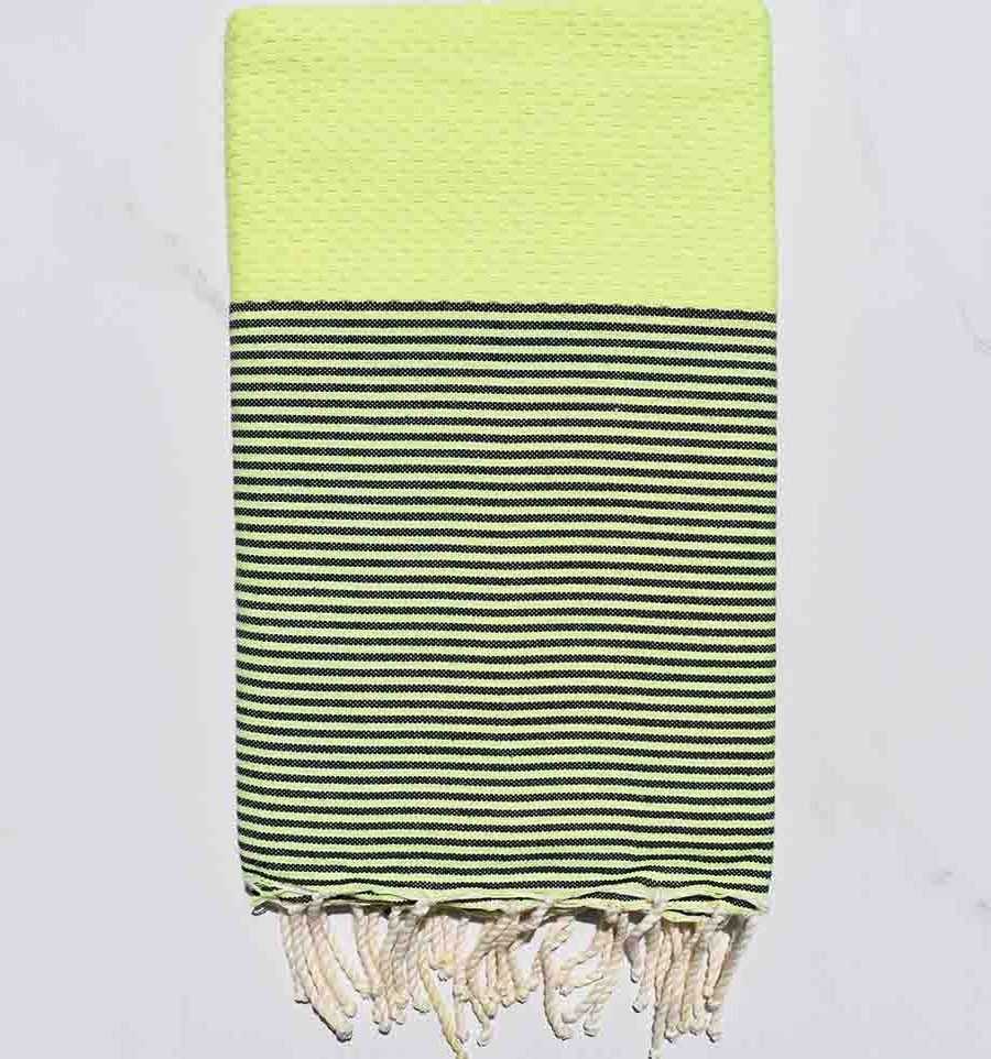 honeycomb fluo striped anthracite beach towel 