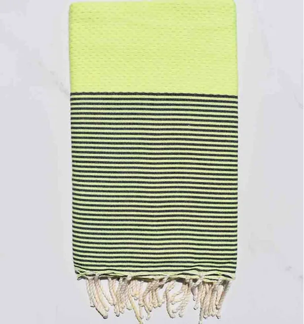 honeycomb fluo striped anthracite beach towel 
