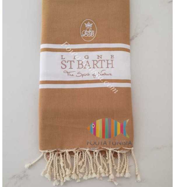 Embroidered beach towel for st barth hotel 