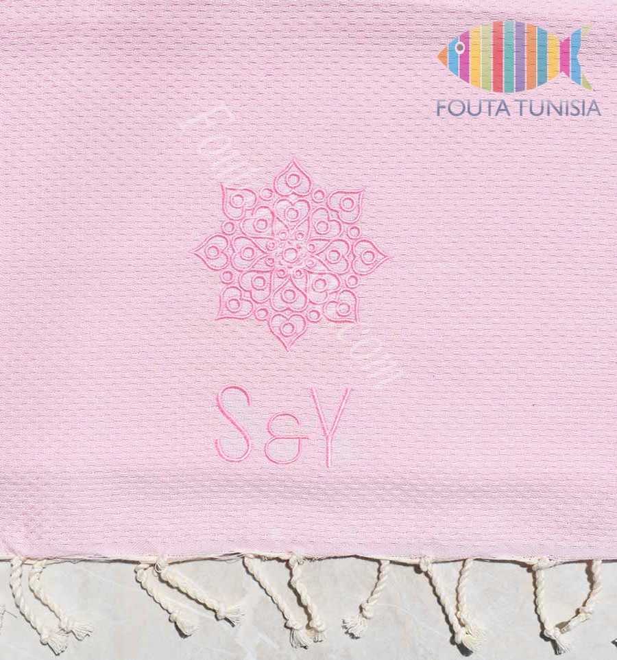 Personalized beach towel with wedding motifs 