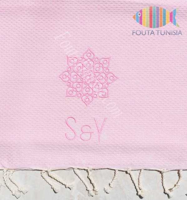 Personalized beach towel with wedding motifs 