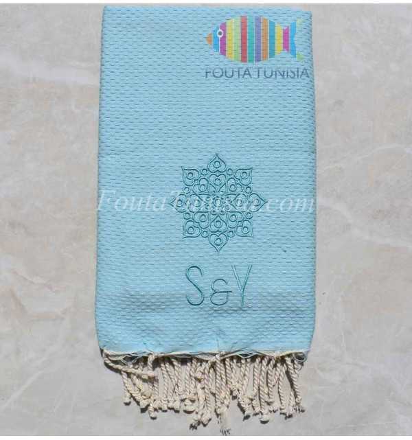 Personalized beach towel with wedding motifs 