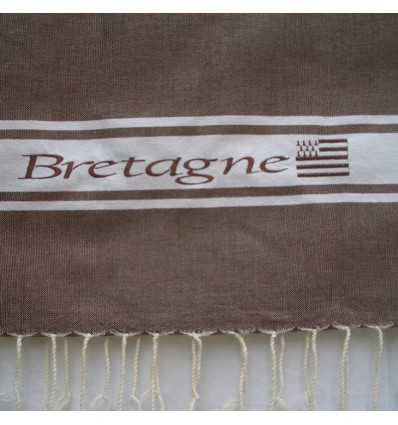 Embroidered brown Bretagne fouta
