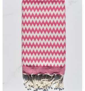 zigzag Carmine pink beach towel 