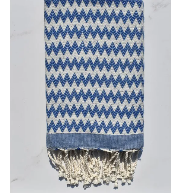 Electric blue zigzag beach towel 