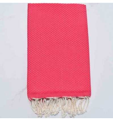 plain honeycomb strawberry pink beach towel